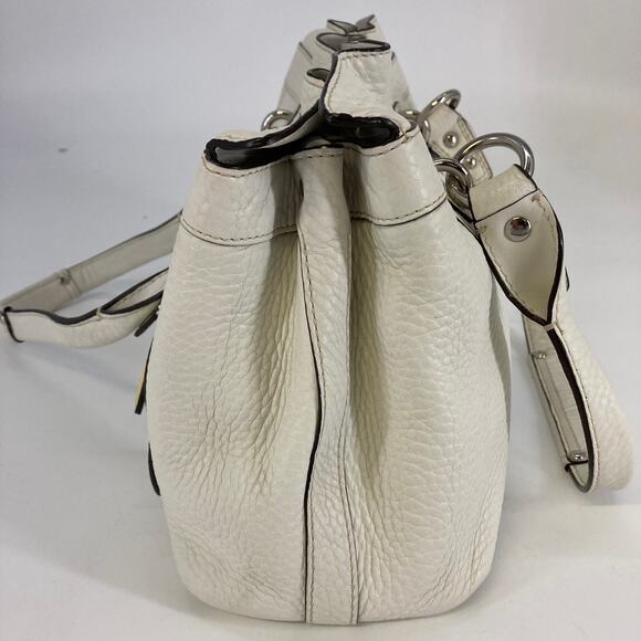 COACH F14686 WHITE AND YELLOW PEBBLEED LEATHER HANDBAG - Picture 4 of 16